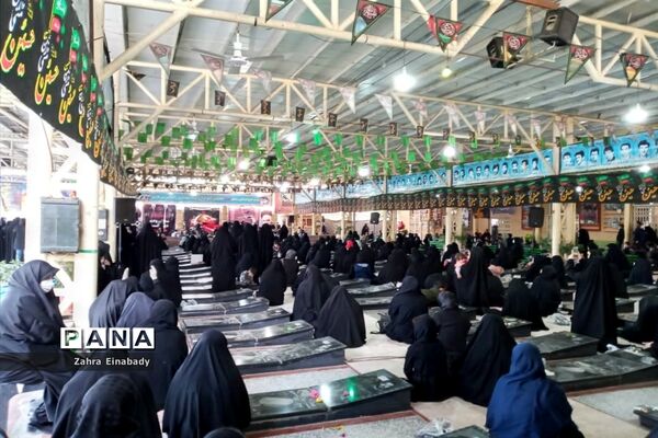 مراسم نمادین جاماندگان اربعین حسینی در گلزارشهدای شهرستان ملارد