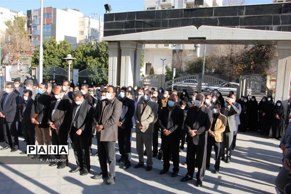 آیین تشییع پیکر شهید گمنام دفاع مقدس در اداره‌کل آموزش و پرورش فارس