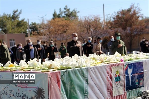 تشییع 2 شهید گمنام در هنرستان شهیدخیامی بیرجند