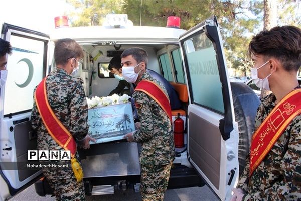 تشییع 2 شهید گمنام در هنرستان شهیدخیامی بیرجند