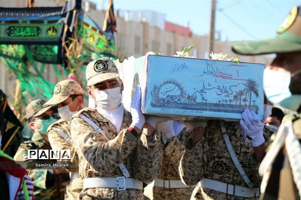 مراسم تشییع و تدفین 2 شهید گمنام دربوستان آیت ا...بهجت بیرجند