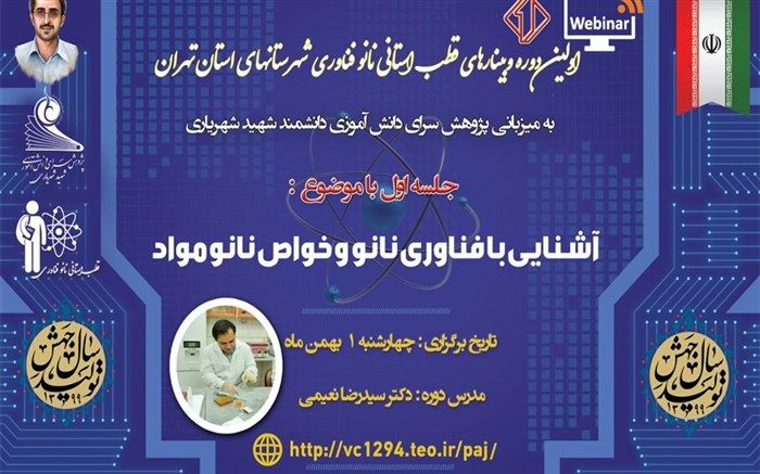 برگزاری اولین دوره وبینارهای مجازی استانی نانوفناوری در ناحیه یک بهارستان