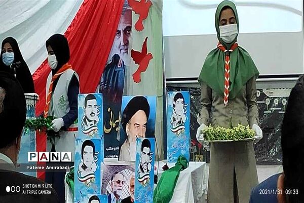 آیین نواختن زنگ انقلاب درآموزشگاه معرفت شهرستان بیرجند