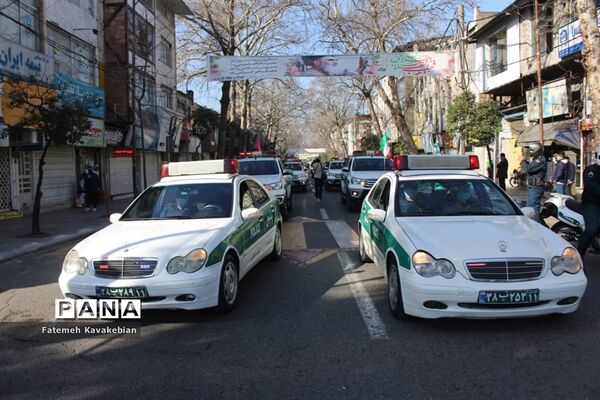 راهپیمایی خودرویی ۲۲ بهمن در ساری