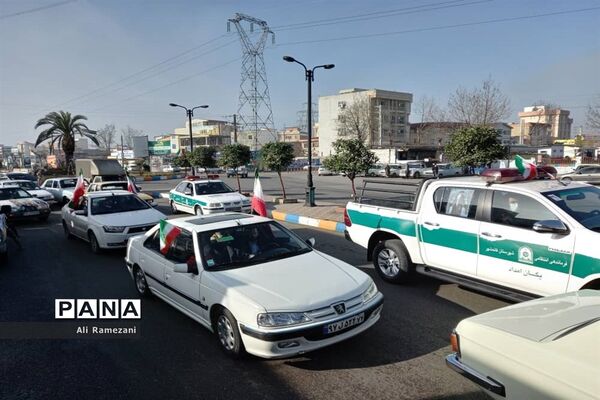 راهپیمایی خودرویی ۲۲ بهمن در قائمشهر