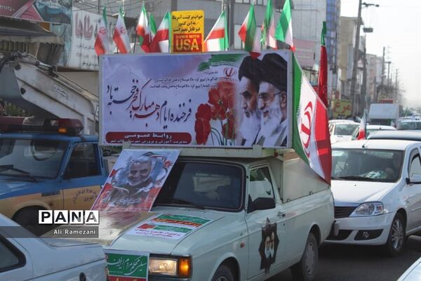 راهپیمایی خودرویی ۲۲ بهمن در قائمشهر