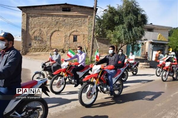 راهپیمایی خودرویی و موتوری ۲۲ بهمن و ادای احترام به شهدا در مسجدسلیمان