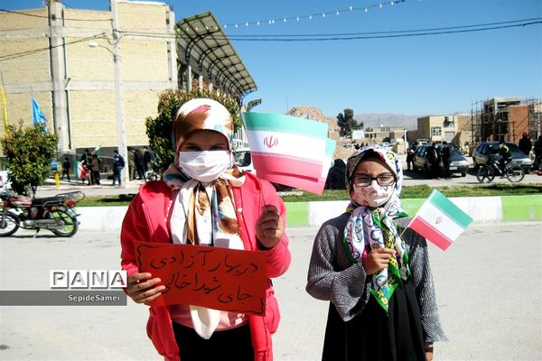 راهپیمایی خودرویی 22 بهمن درشهرستان نی ریز