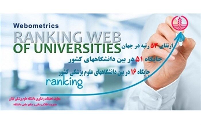 ارتقای رتبه وبومتریکس جهانی دانشگاه علوم پزشکی گیلان