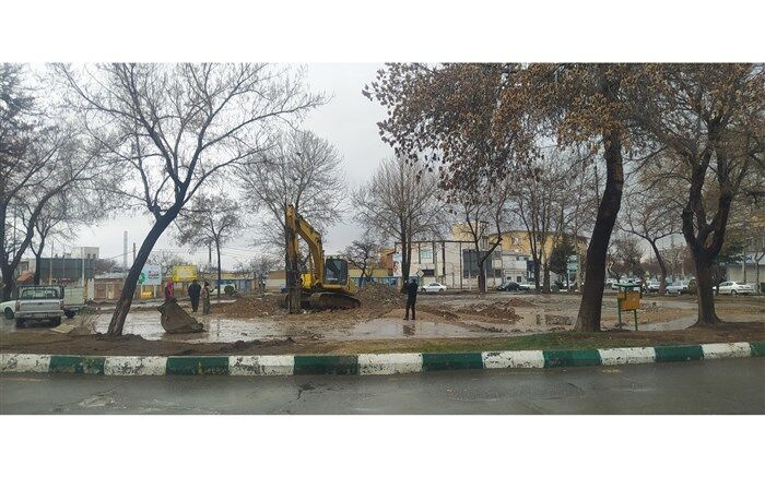 پروژه میدان پانزده خرداد زنجان در حال اجرا