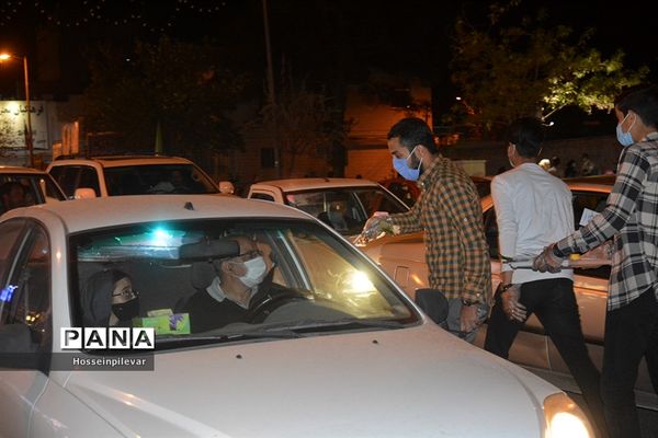 مراسم گلباران میلاد امام زمان (عج) در بیرجند استان خراسان جنوبی