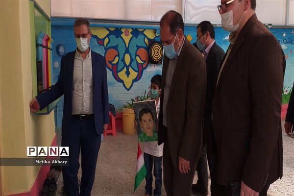 افتتاح کتابخانه و سالن ورزشی در دبستان  شاهد استاد شهریار