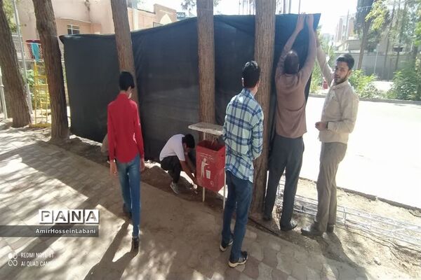 آماده سازی فضای هیئت دانش آموزی انصارالمهدی در  ماه محرم
