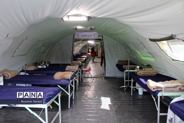 افتتاح بیمارستان سیار جمعیت هلال احمر استان تهران در شهرستان بهارستان