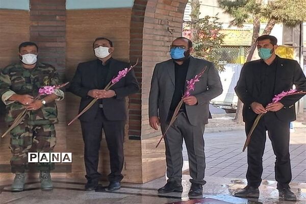 برگزاری مراسم غبار روبی و عطرافشانی گلزار شهدای شهر مشکین دشت کرج
