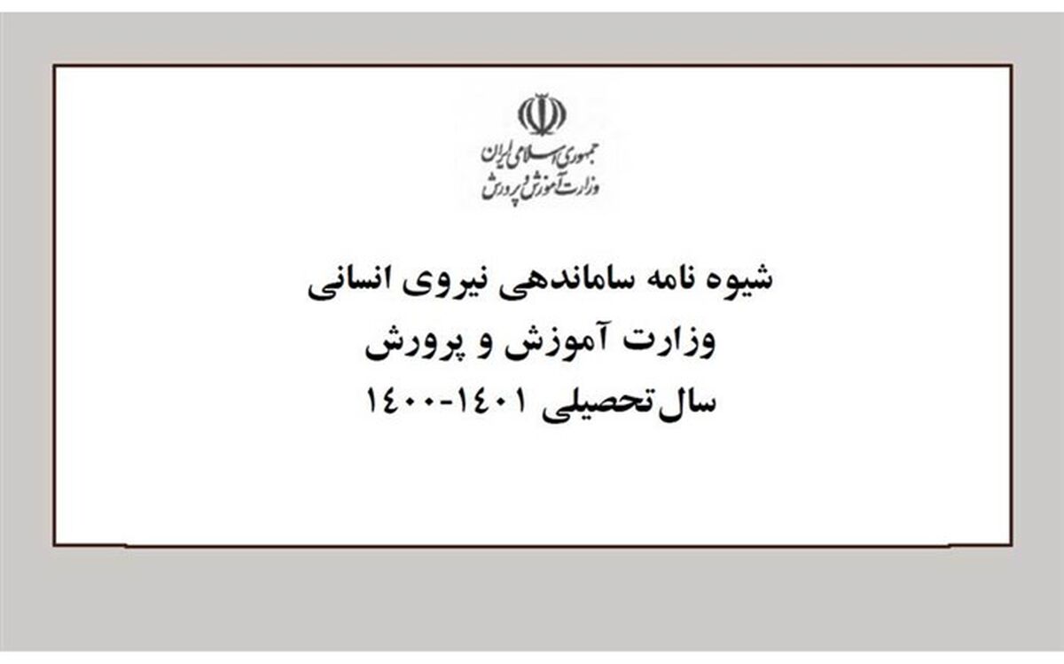 چگونگی ساما‌ن‌‌دهی نیروی انسانی آموزش و پرورش در سال تحصیلی 1401-1400