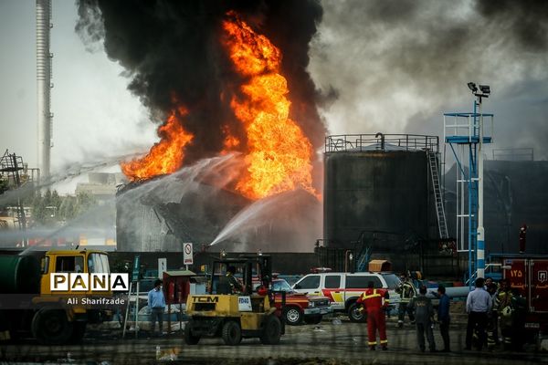 آتش‌سوزی در پالایشگاه نفت تهران