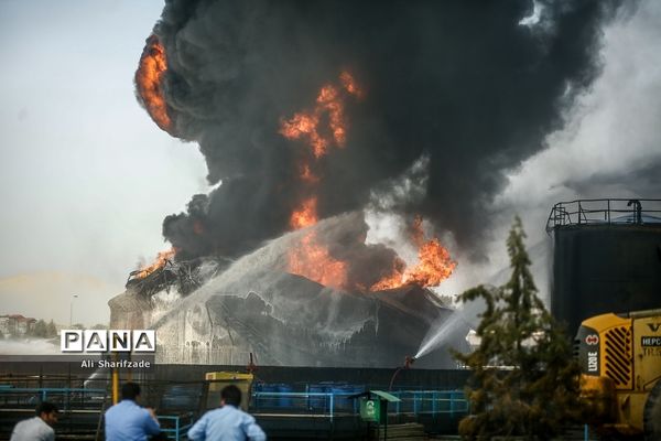 آتش‌سوزی در پالایشگاه نفت تهران