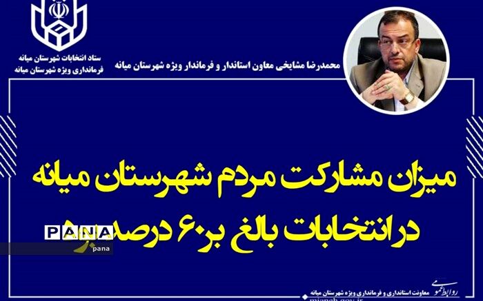 مشارکت60 درصدی مردم میانه در انتخابات