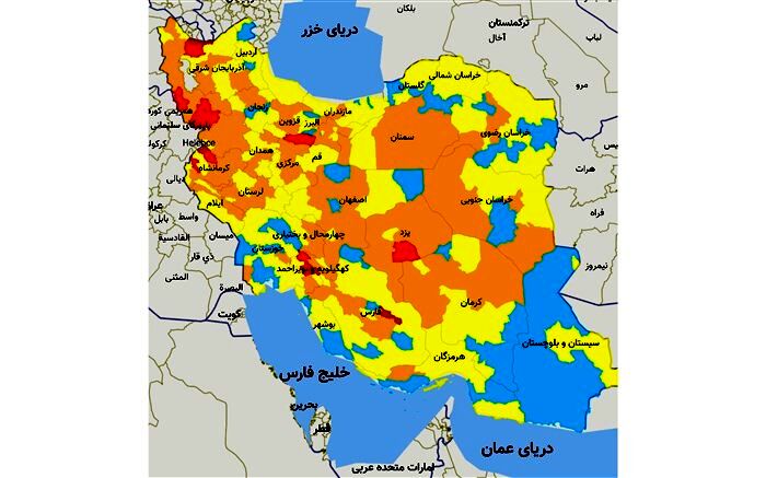 2 شهرستان گیلان، زرد کرونایی شدند