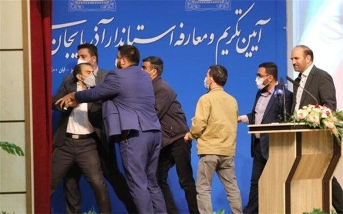 حمله به استاندار جدید آذربایجان شرقی در مراسم معارفه؛ ماجرا چه بود؟