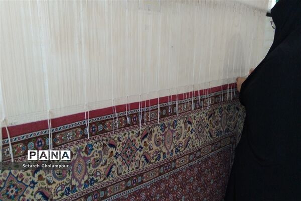 بافت و  برش فرش اهدایی به عتبات عالیات در شهرستان درمیان