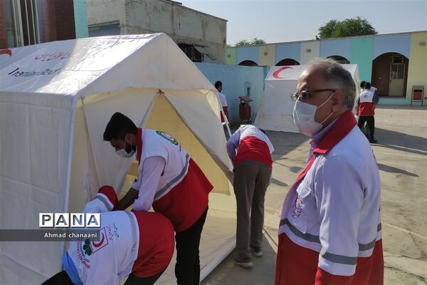 مانور پدافند غیرعامل در مدارس کارون