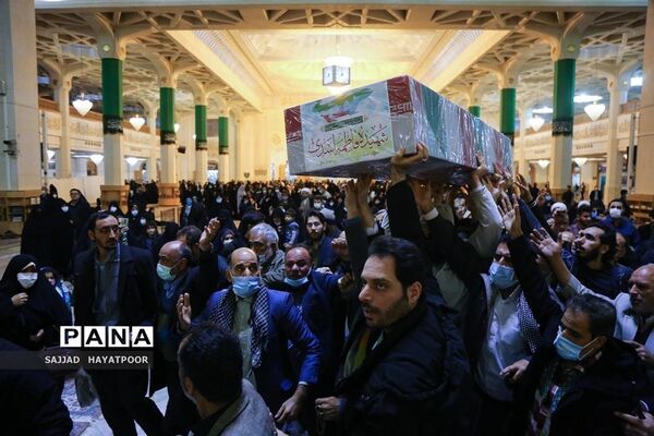 وداع با پیکر شهید فاطمه اسدی در حرم حضرت معصومه و مسجد جمکران