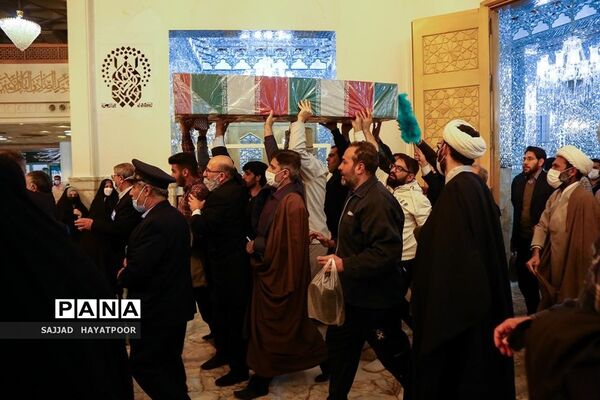 وداع با پیکر شهید فاطمه اسدی در حرم حضرت معصومه و مسجد جمکران