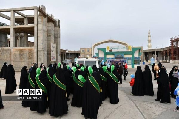 وداع با پیکر شهید فاطمه اسدی در حرم حضرت معصومه و مسجد جمکران