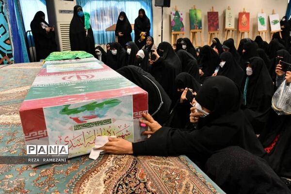 وداع با پیکر شهید فاطمه اسدی در حرم حضرت معصومه و مسجد جمکران