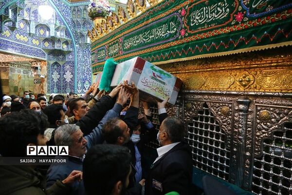 وداع با پیکر شهید فاطمه اسدی در حرم حضرت معصومه و مسجد جمکران