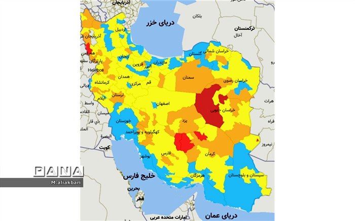 فردوس و طبس در وضعیت قرمز کرونایی