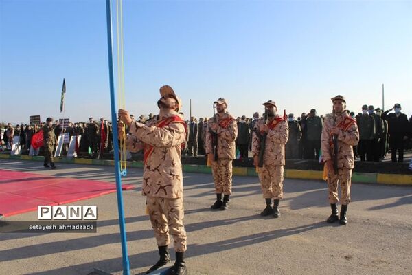 برگزاری صبحگاه مشترک و نمایش اقتدار بسیج در گلوگاه