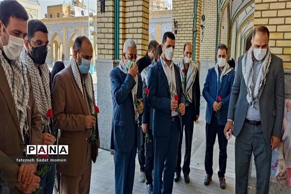 راهپیمایی و غبارروبی مزار شهدای مدفون درحرم حضرت عبدالعظیم حسنی (ع)