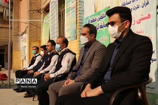 مانور سراسری زلزله در دبیرستان جانبازان منطقه ۱۴