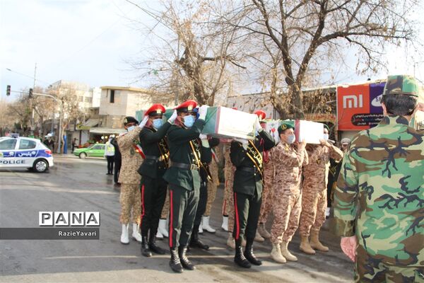 تشییع  پیکر دو شهید جاوید الاثرهشت سال دفاع مقدس در بجنورد