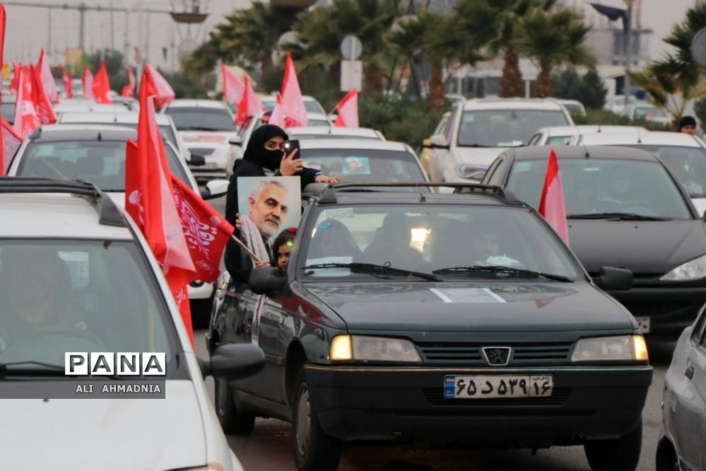 کاروان خودرویی به مناسبت سالگرد شهادت سردار سلیمانی در قم