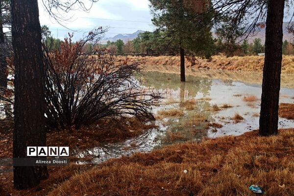 فضای زمستانی اردوگاه شهید آیت اله دستغیب در شیراز