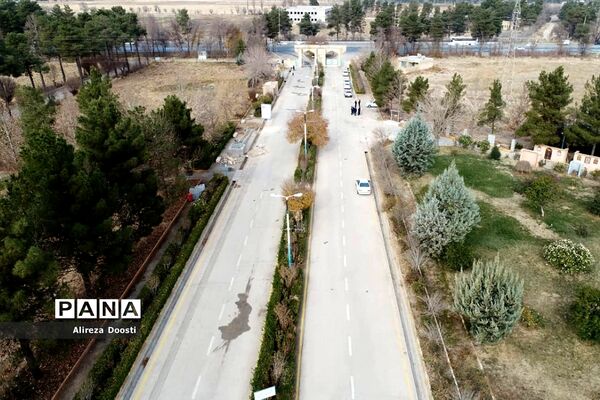 فضای زمستانی اردوگاه شهید آیت اله دستغیب در شیراز