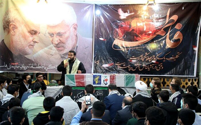 تشییع پیکر شهید گمنام در دبیرستان شاهد فردوسی آموزش و پرورش ناحیه 2 مشهد