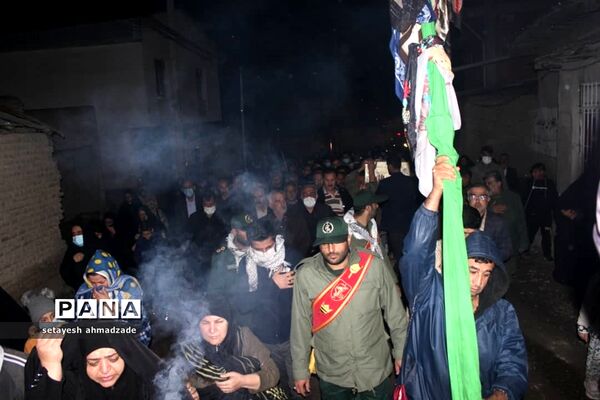 مراسم وداع با شهدای گمنام در روستای تیله نو گلوگاه