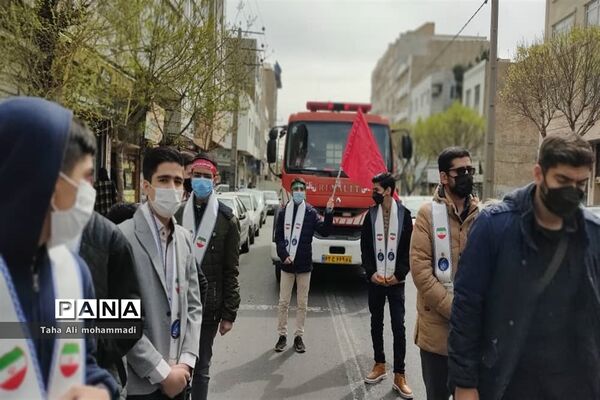 راهپیمایی مهدی یاوران در شهرستان قدس