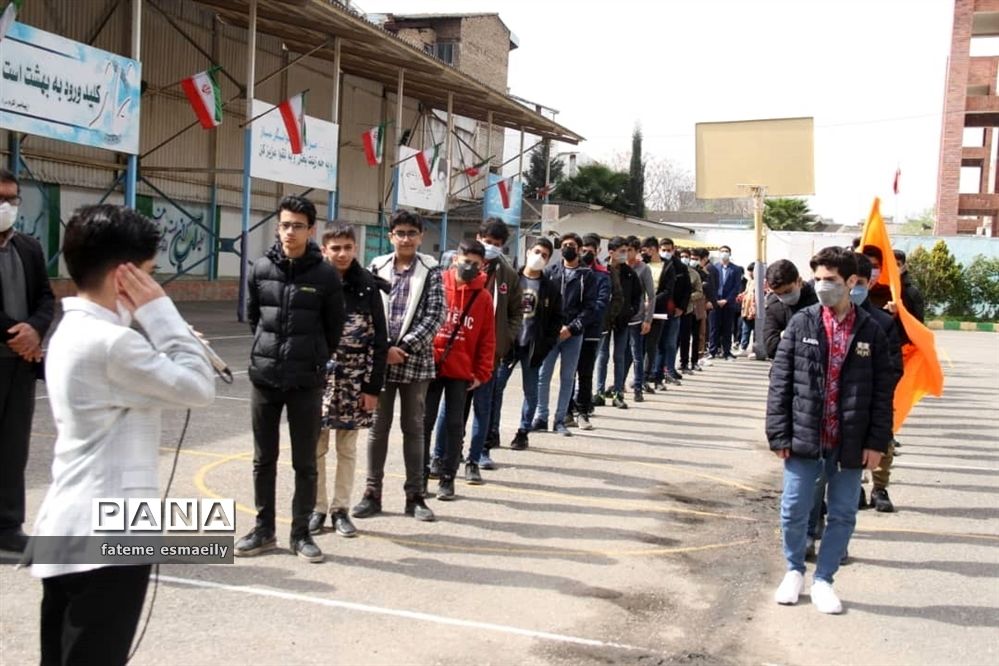 راهپیمایی دانش‌آموزی مهدی یاوران به مناسبت نیمه شعبان در ساری