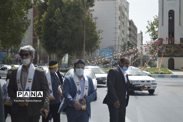 پیاده‌روی دانش‌آموزی مهدی یاوران مدارس بوشهر