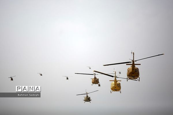 تمرین رژه بالگردی هوانیروز ارتش