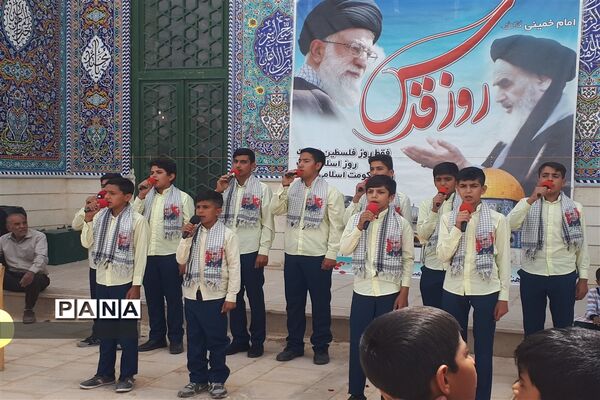 حضور گسترده دانش‌آموزان ابرکوه در راهپیمایی روز قدس