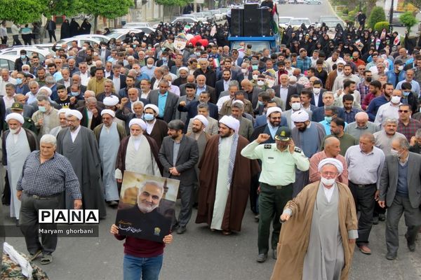 بانگ استکبارستیزی مردم در خیابان‌های بهنمیر پیچید