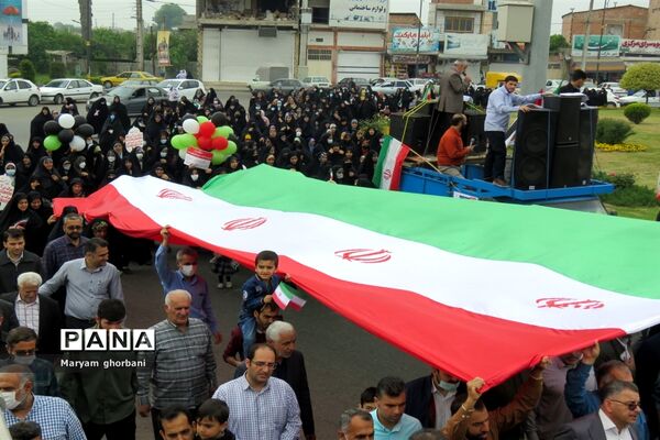 بانگ استکبارستیزی مردم در خیابان‌های بهنمیر پیچید