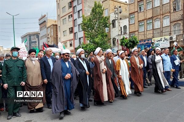 حضور پرشور نسل انقلابی مردم بهارستان‌دو در راهپیمایی روز قدس